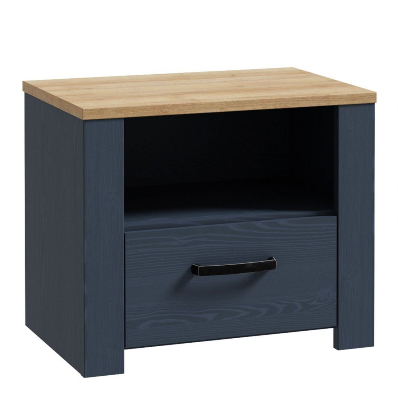 Bohol 1 Drawer Bedside in Navy Oak