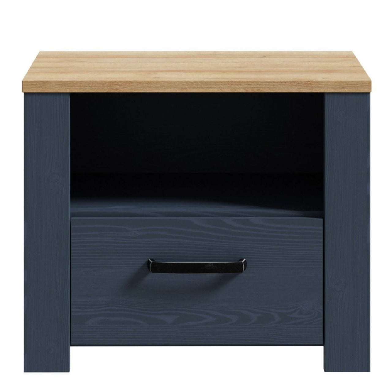 Bohol 1 Drawer Bedside in Navy Oak