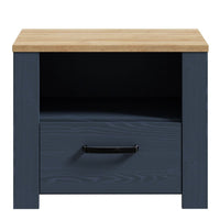 Thumbnail for Bohol 1 Drawer Bedside in Navy Oak