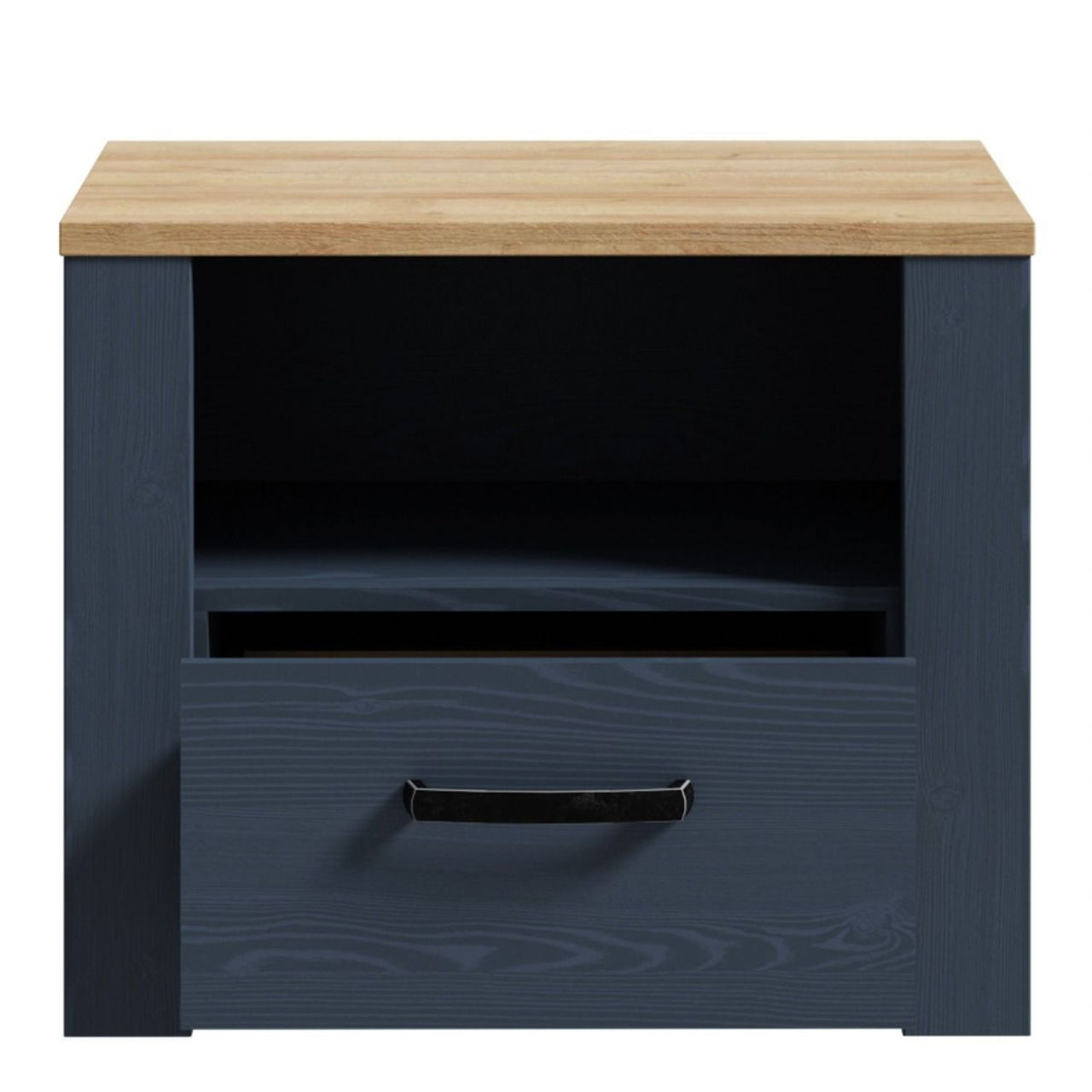 Bohol 1 Drawer Bedside in Navy Oak