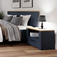 Thumbnail for Bohol 1 Drawer Bedside in Navy Oak