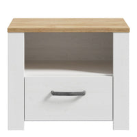 Thumbnail for Bohol 1 Drawer Bedside in White Riviera Oak