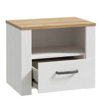 Thumbnail for Bohol 1 Drawer Bedside in White Riviera Oak