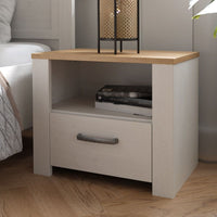 Thumbnail for Bohol 1 Drawer Bedside in White Riviera Oak