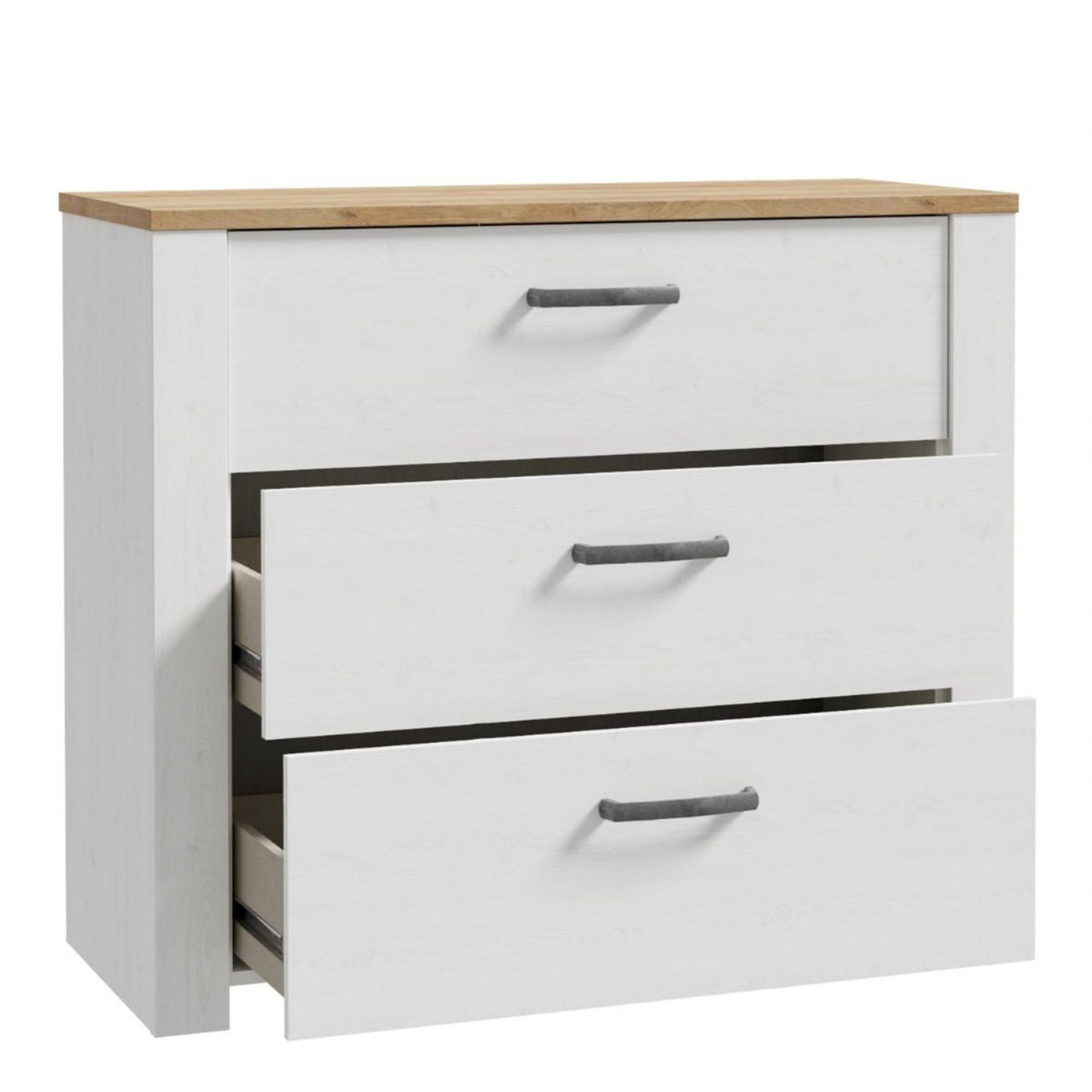 Bohol 3 Drawer Chest in Riviera Oak White