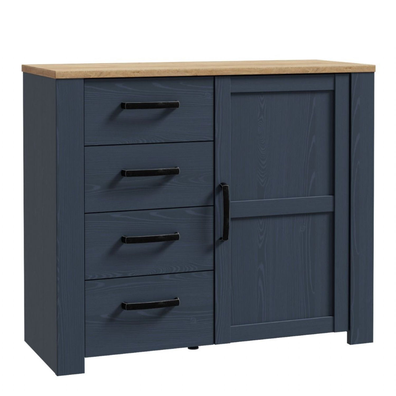 Bohol 1 Door 4 Drawer Chest in Riviera Oak Navy