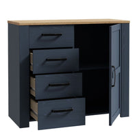 Thumbnail for Bohol 1 Door 4 Drawer Chest in Riviera Oak Navy