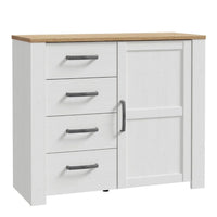 Thumbnail for Bohol 1 Door 4 Drawer Chest in White Riviera Oak