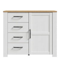 Thumbnail for Bohol 1 Door 4 Drawer Chest in White Riviera Oak