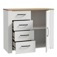 Thumbnail for Bohol 1 Door 4 Drawer Chest in White Riviera Oak