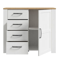 Thumbnail for Bohol 1 Door 4 Drawer Chest in White Riviera Oak