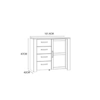 Thumbnail for Bohol 1 Door 4 Drawer Chest in White Riviera Oak