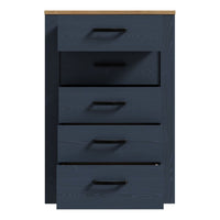 Thumbnail for Bohol 5 Drawer Narrow Chest in Riviera Oak Navy