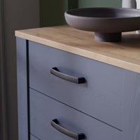 Thumbnail for Bohol 5 Drawer Narrow Chest in Riviera Oak Navy