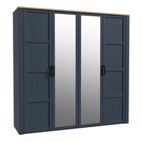 Thumbnail for Bohol 2 Door 2 Mirrored Door Wardrobe in Navy Oak