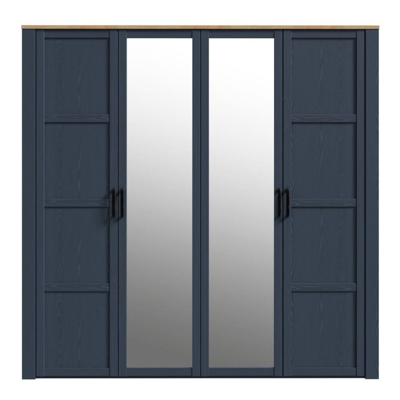 Bohol 2 Door 2 Mirrored Door Wardrobe in Navy Oak