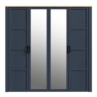 Thumbnail for Bohol 2 Door 2 Mirrored Door Wardrobe in Navy Oak