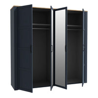 Thumbnail for Bohol 2 Door 2 Mirrored Door Wardrobe in Navy Oak