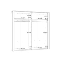 Thumbnail for Bohol 2 Door 2 Mirrored Door Wardrobe in White Riviera Oak