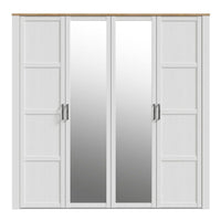 Thumbnail for Bohol 2 Door 2 Mirrored Door Wardrobe in White Riviera Oak