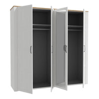 Thumbnail for Bohol 2 Door 2 Mirrored Door Wardrobe in White Riviera Oak