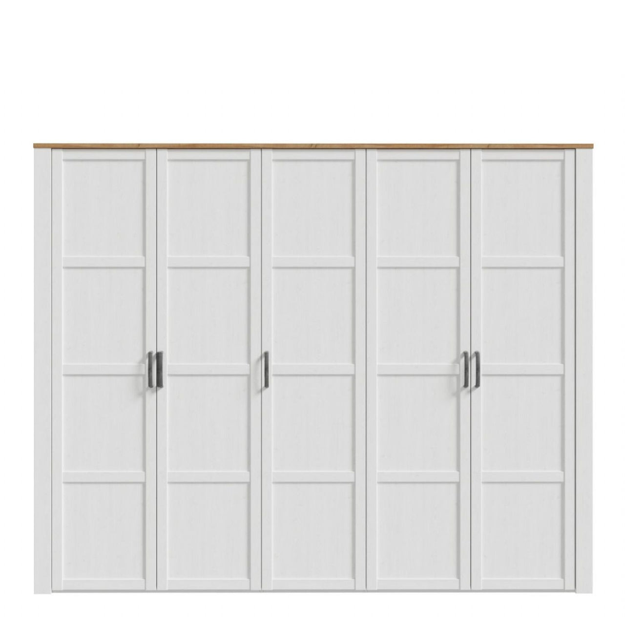 Bohol 5 Door Wardrobe in White Riviera Oak