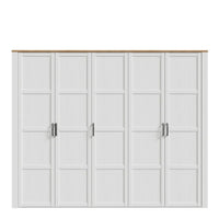 Thumbnail for Bohol 5 Door Wardrobe in White Riviera Oak