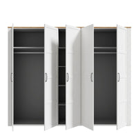 Thumbnail for Bohol 5 Door Wardrobe in White Riviera Oak