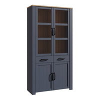 Thumbnail for Bohol Display Cabinet 4 Door 1 Drawer in Oak Navy