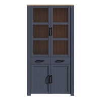 Thumbnail for Bohol Display Cabinet 4 Door 1 Drawer in Oak Navy