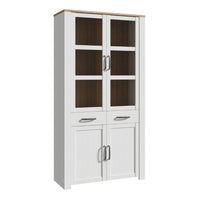 Thumbnail for Bohol Display Cabinet 4 Door 1 Drawer in Oak White