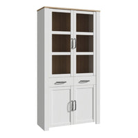 Thumbnail for Bohol Display Cabinet 4 Door 1 Drawer in Oak White inc LED Lighting