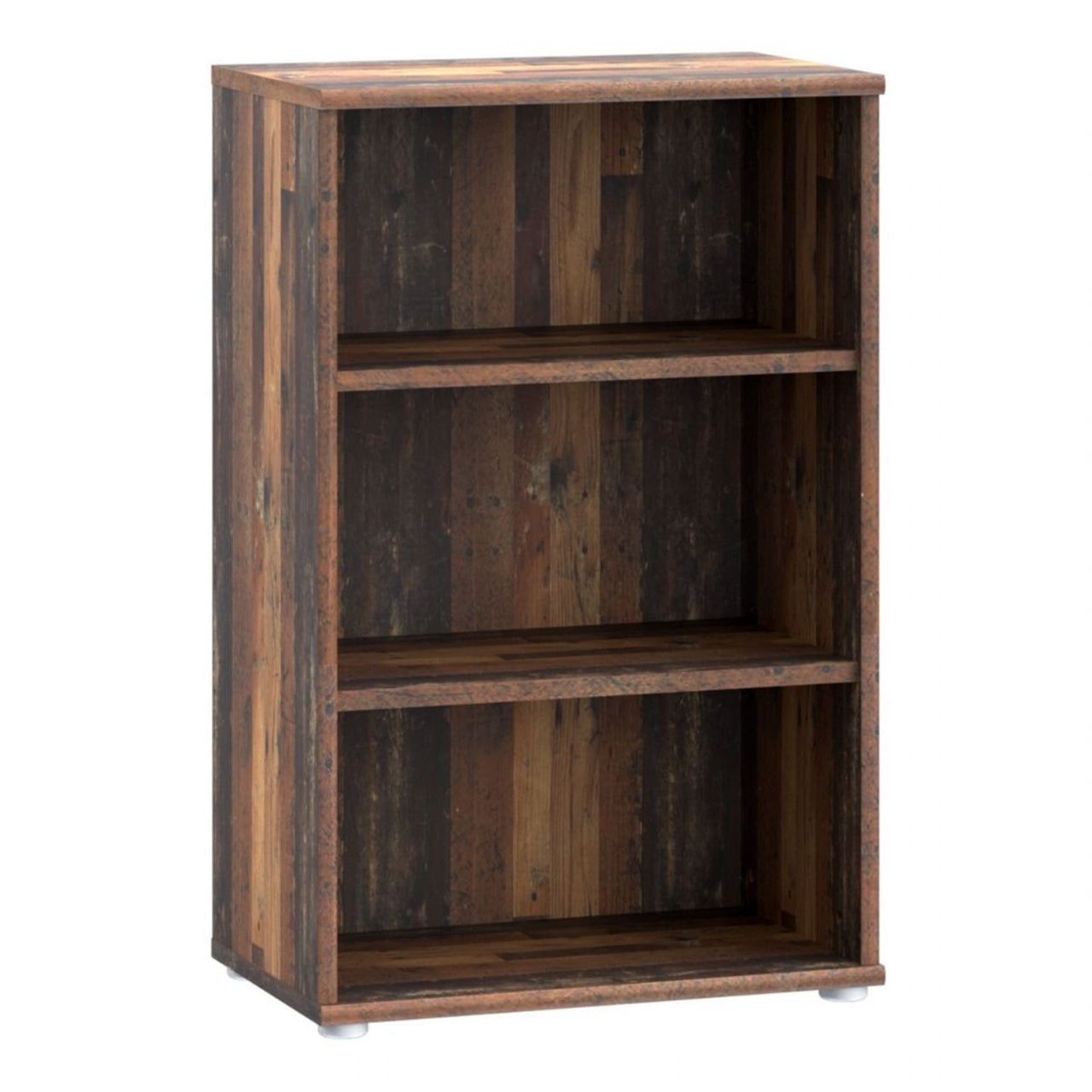 Essential Low Narrow 2 Shelf Bookcase in Vintage Oak