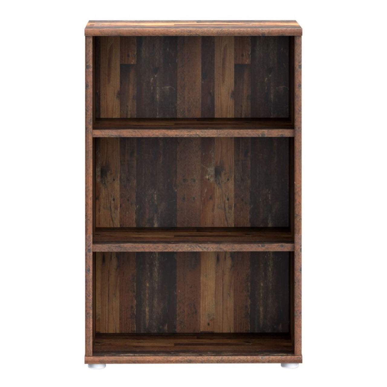 Essential Low Narrow 2 Shelf Bookcase in Vintage Oak