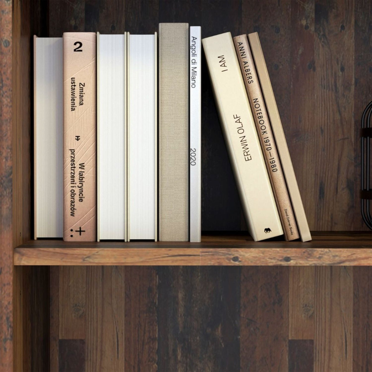 Essential Tall Narrow 2 Shelf Bookcase in Vintage Oak