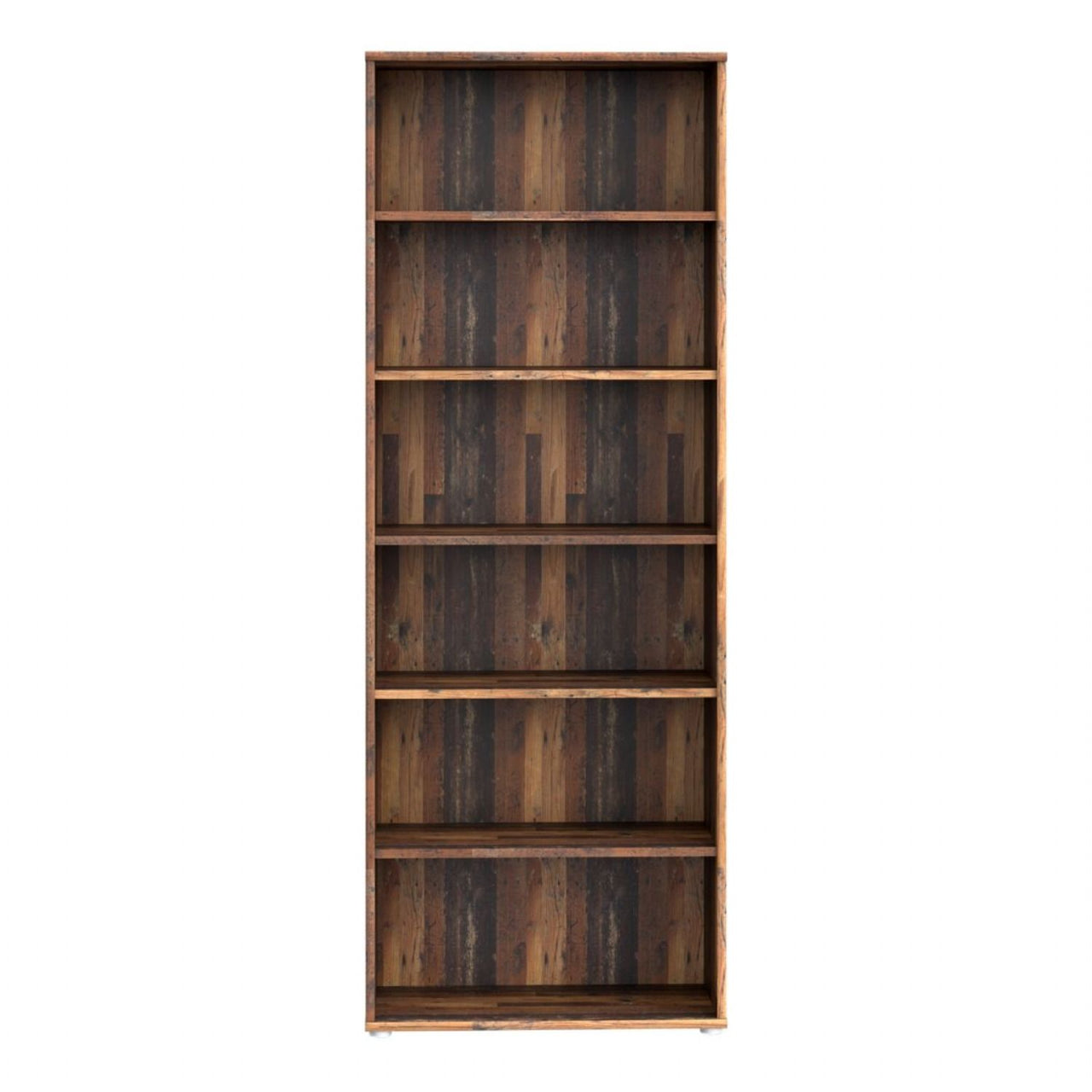 Essential Wide 5 Shelf Bookcase in Vintage Oak