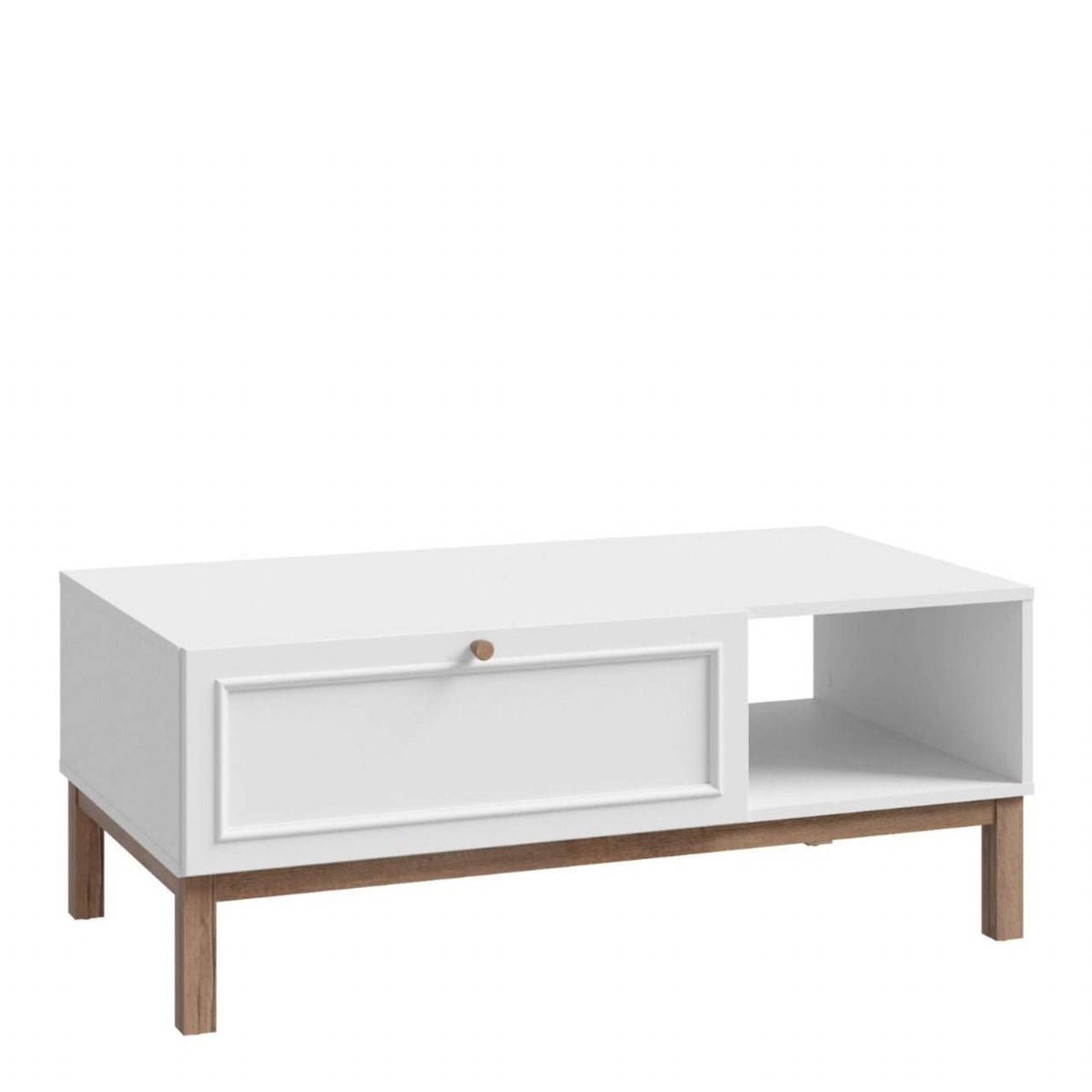 Wensley 1 Drawer Coffee Table in Light Grey and Oak