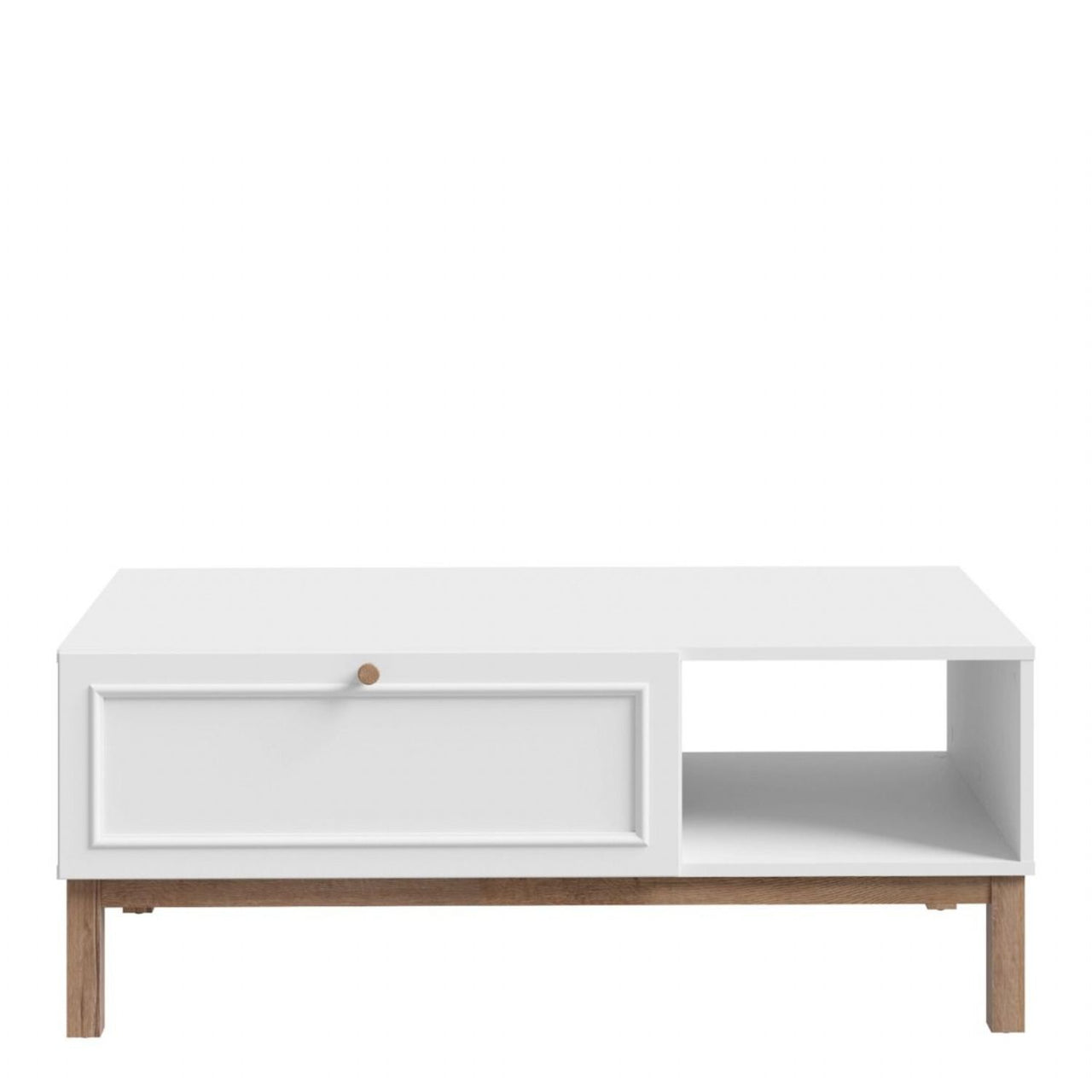 Wensley 1 Drawer Coffee Table in Light Grey and Oak