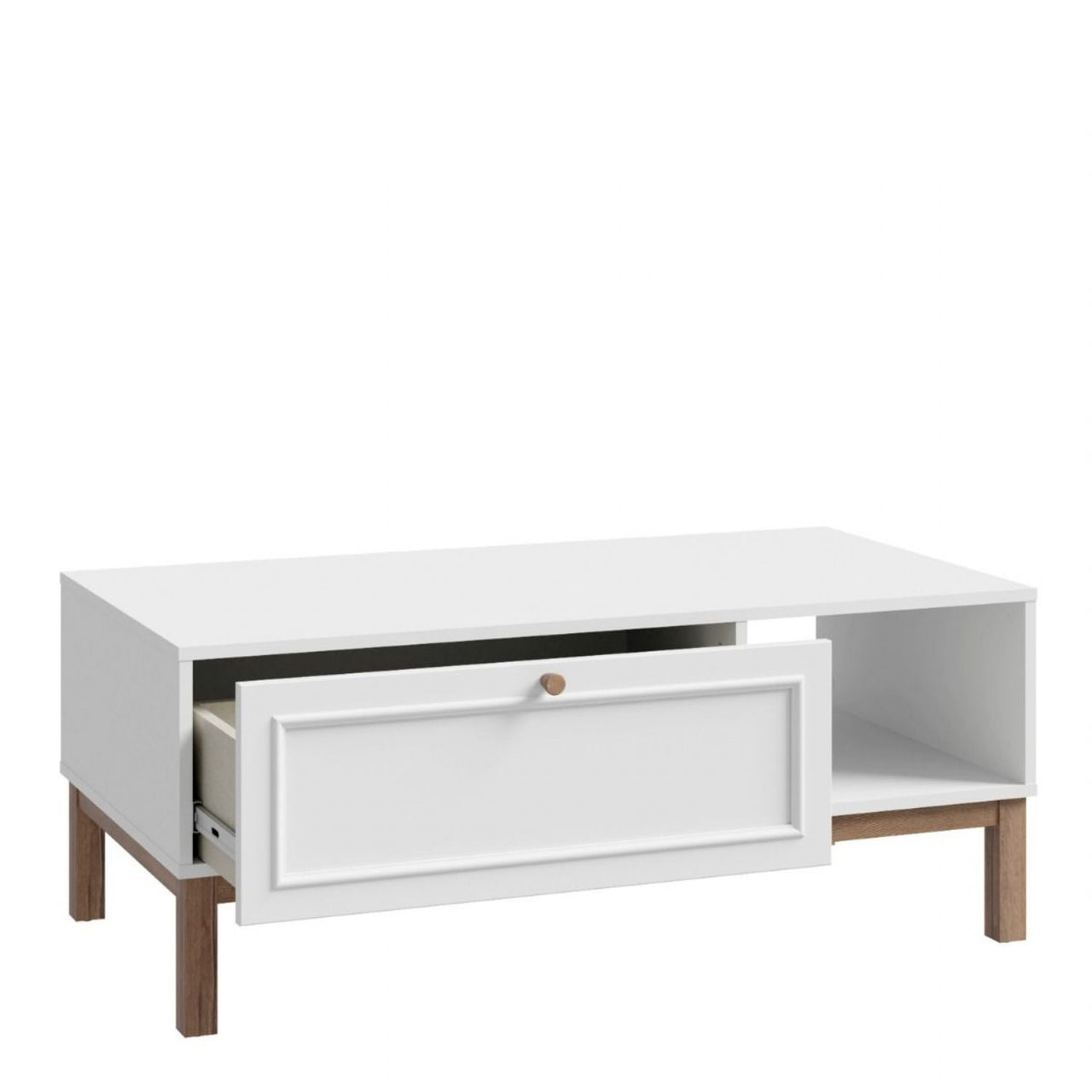 Wensley 1 Drawer Coffee Table in Light Grey and Oak