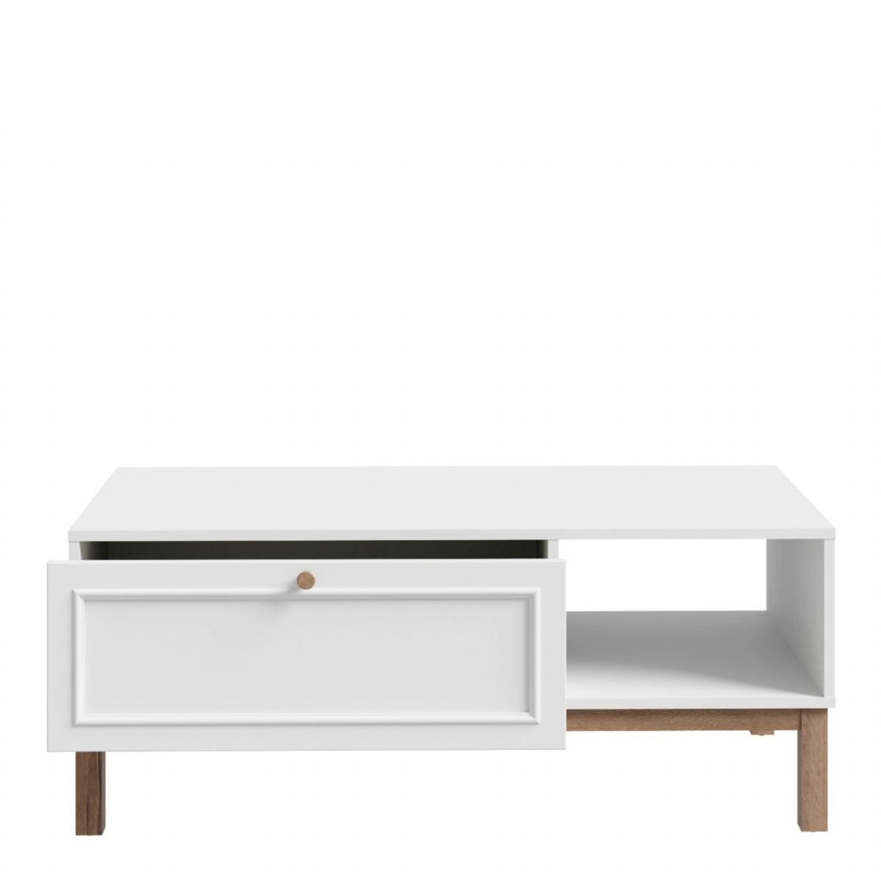 Wensley 1 Drawer Coffee Table in Light Grey and Oak