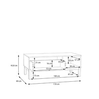 Thumbnail for Wensley 1 Drawer Coffee Table in Light Grey and Oak