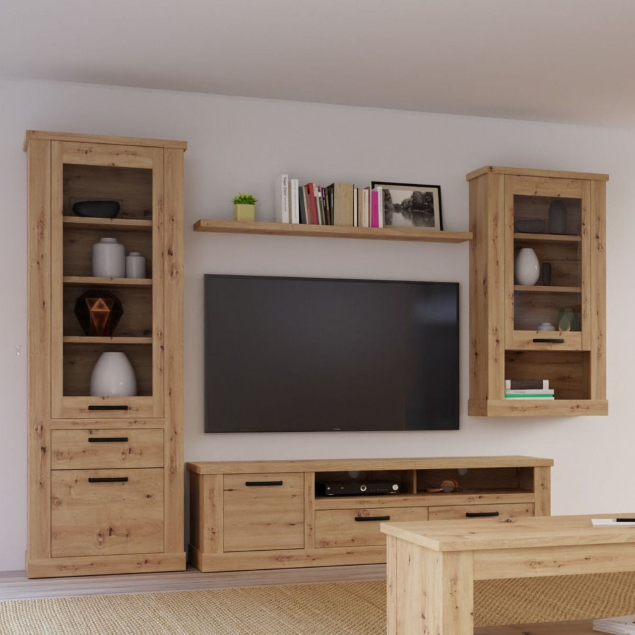 Corona 140cm Wall Shelf in Artisan Oak