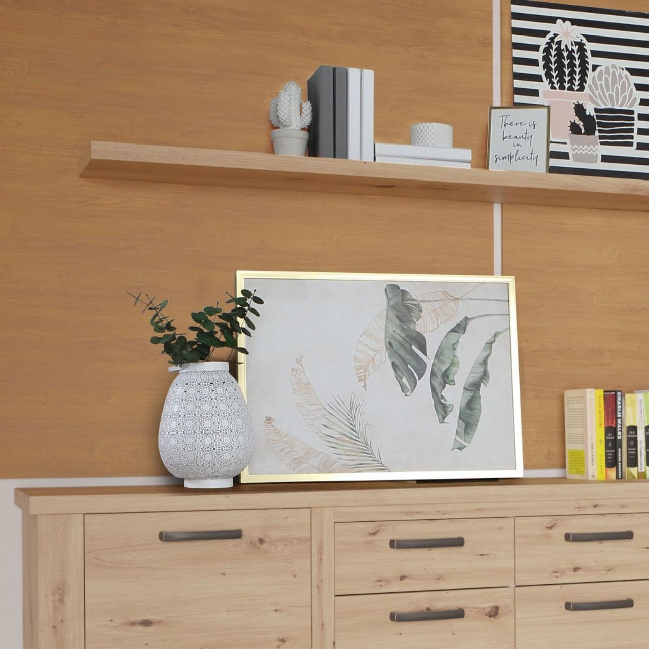 Corona 200cm Wall Shelf in Artisan Oak