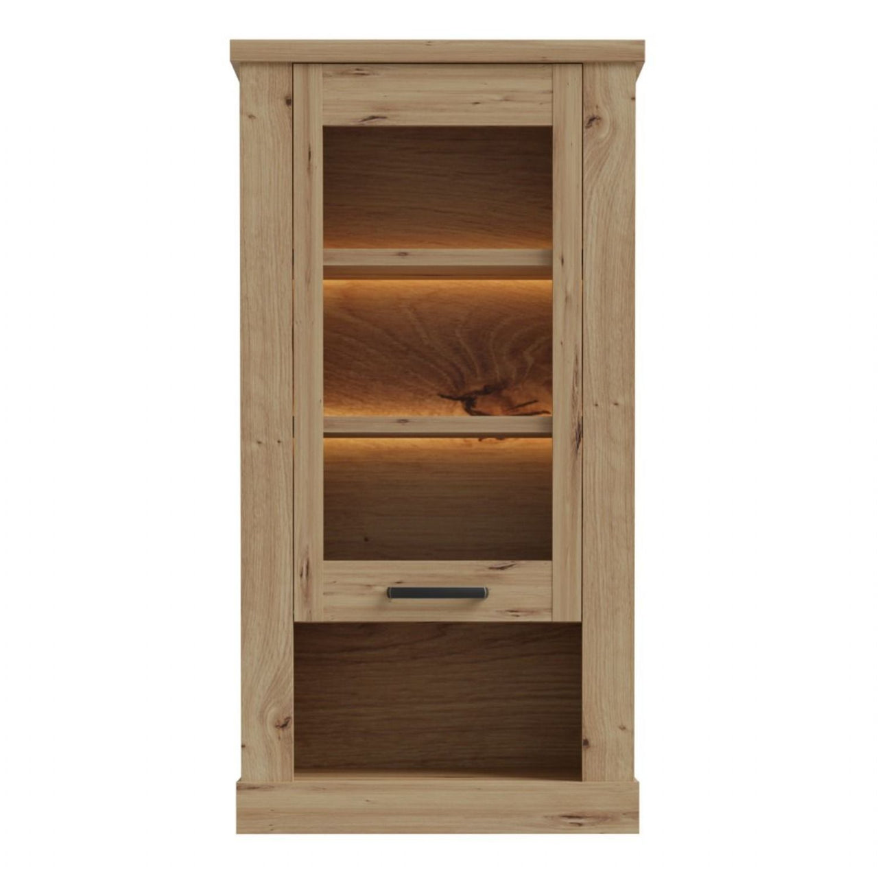 Corona 1 Door Wall Display Cabinet in Artisan Oak