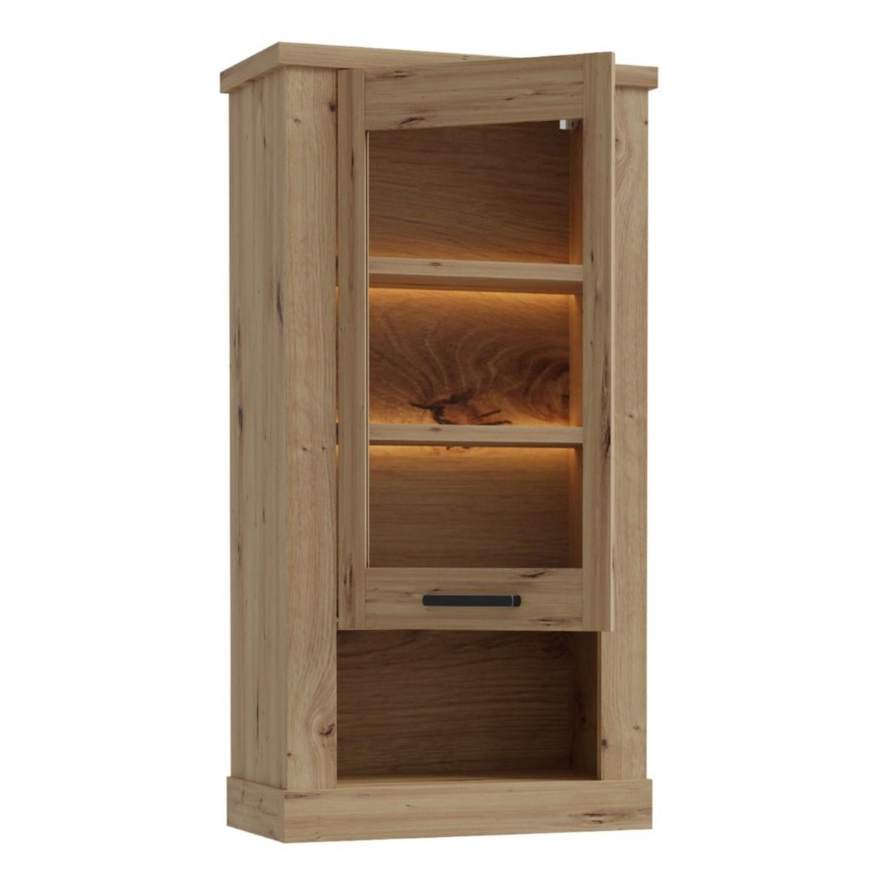 Corona 1 Door Wall Display Cabinet in Artisan Oak