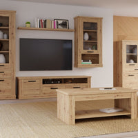 Thumbnail for Corona 2 Drawer 1 Door Coffee TV Unit in Artisan Oak