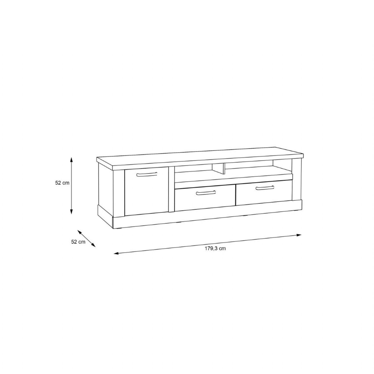 Corona 2 Drawer 1 Door Coffee TV Unit in Artisan Oak