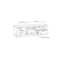 Thumbnail for Corona 2 Drawer 1 Door Coffee TV Unit in Artisan Oak