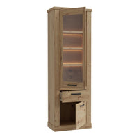 Thumbnail for Corona 2 Door 1 Drawer 3 Shelve Narrow Display Cabinet in Artisan Oak