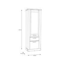 Thumbnail for Corona 2 Door 1 Drawer 3 Shelve Narrow Display Cabinet in Artisan Oak